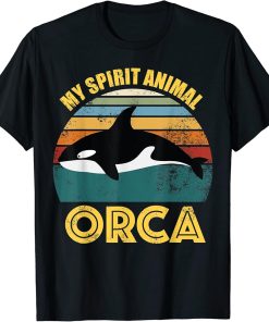 Retro Vintage My Spirit Animal Orca Killer Whale Orca Lovers T-Shirt