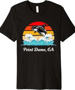 Vintage Point Dume CA Distressed Orca Killer Whale Art Premium T-Shirt