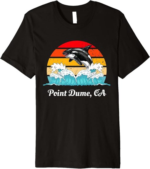 Vintage Point Dume CA Distressed Orca Killer Whale Art Premium T-Shirt