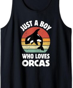 Cute Just A Boy Who Loves Orcas Sea Animal Orca Lover Tank Top