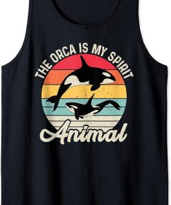 The Orca Is My Spirit Animal Retro Vintage Orca Whale Tank Top