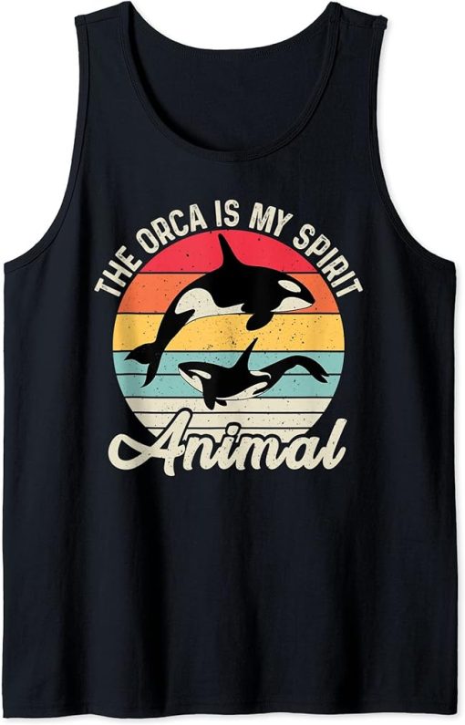 The Orca Is My Spirit Animal Retro Vintage Orca Whale Tank Top