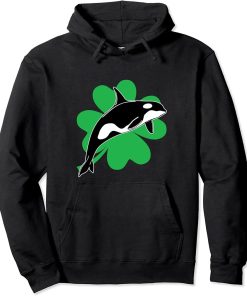 St Saint Patrick"s Day Whale Orcas Lover, Men Women Kids Pullover Hoodie