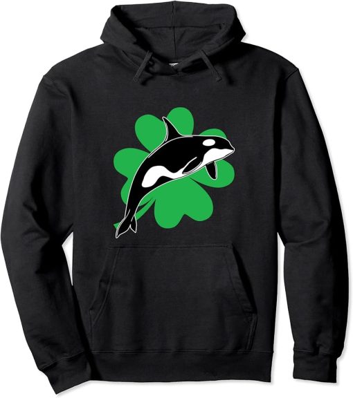 St Saint Patrick"s Day Whale Orcas Lover, Men Women Kids Pullover Hoodie