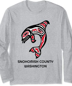 Snohomish County WA Native American Indian Orca Killer Whale Long Sleeve T-Shirt